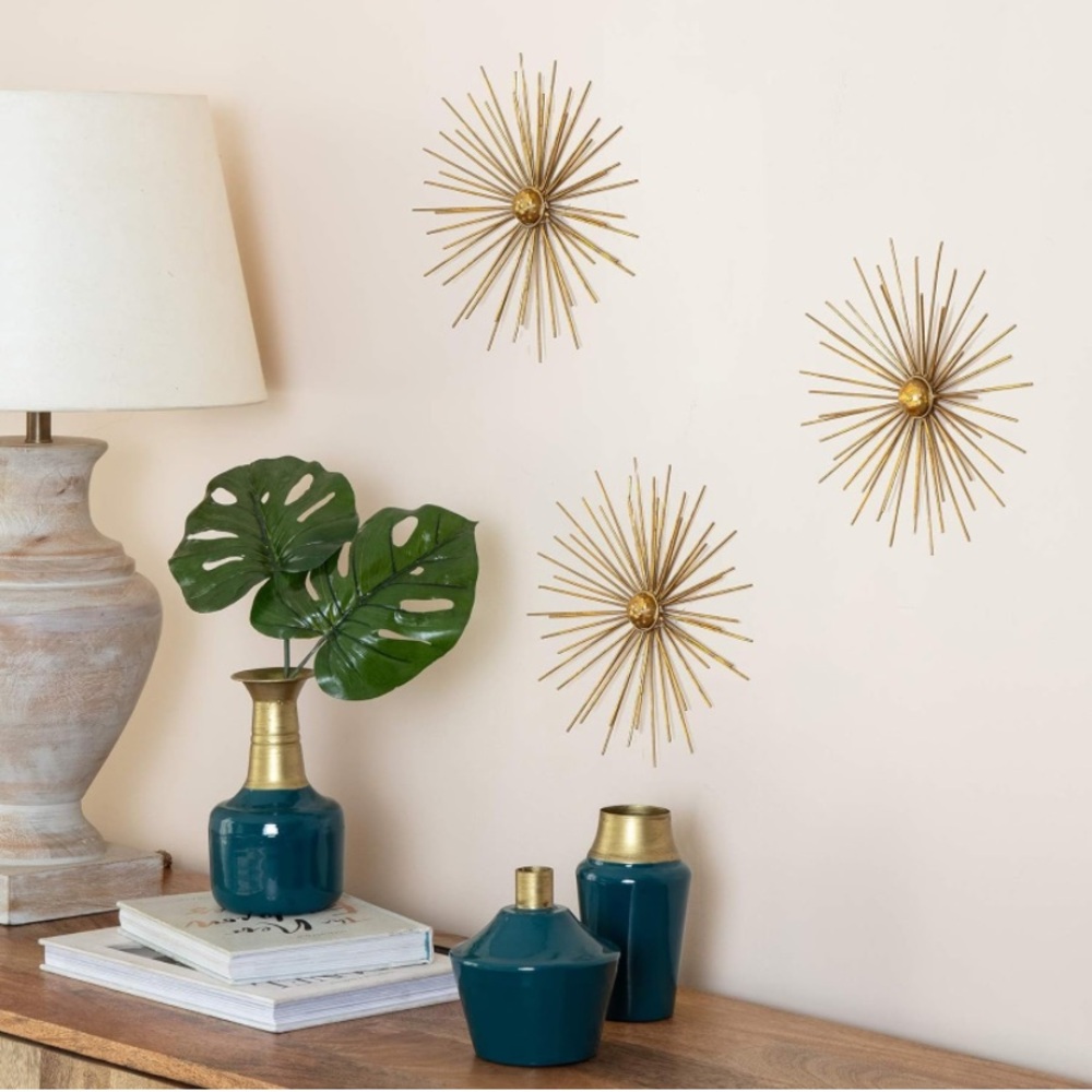 MCM Gold Starburst Wall Decor Set